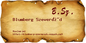 Blumberg Szeveréd névjegykártya